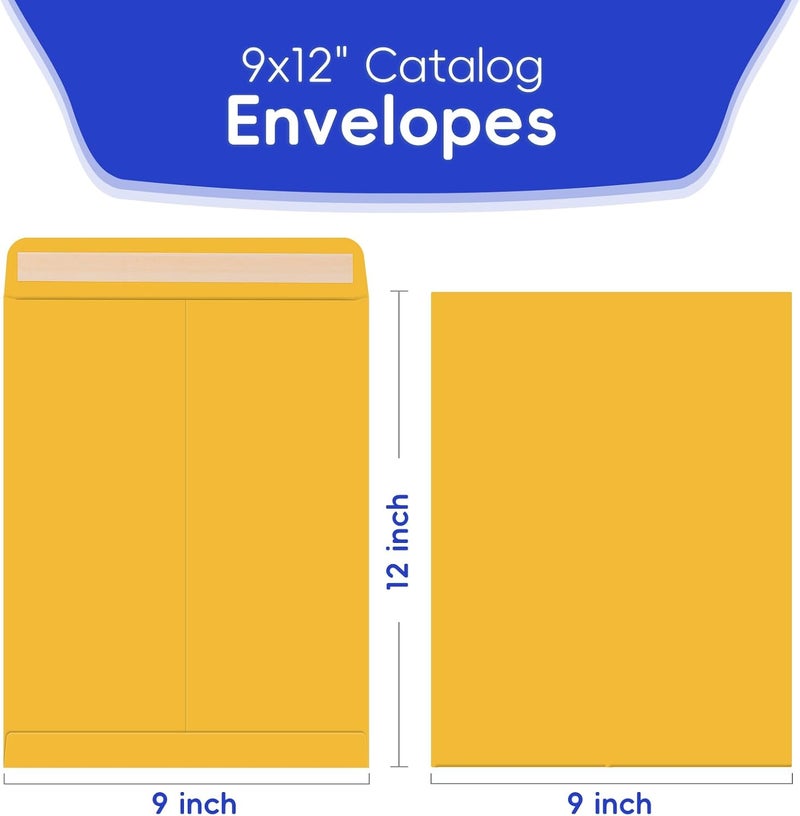 FloraSea 25 Pack 9 x 12 Catalog Mailing Envelopes, Self-Seal Brown Kraft Manilla Envelopes Letter Size for Mailing, Organize, storage, Home, Office Business - Image 2